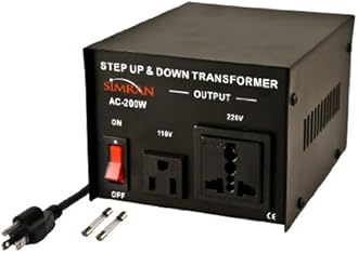 Simran AC-200 Step Up/Down 110v 220v Voltage Converter Transformer, 200 Watt