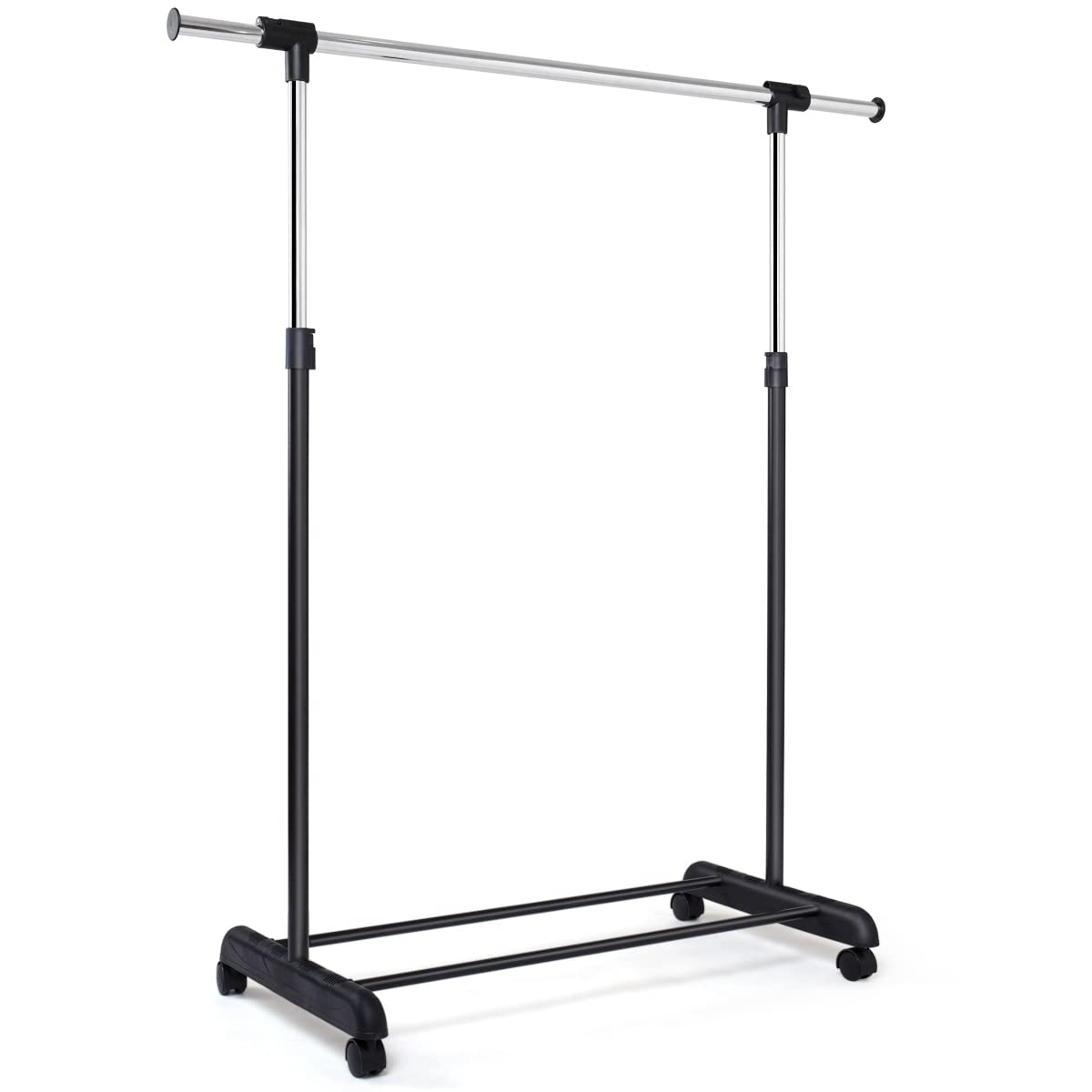 Metall-Kleiderständer mit 4 Rollen, Kleiderstange für Wohnzimmer, Schlafzimmer & Geschäft, Einzel-/Doppel-Kleidungsnizer (86139 x 42 x 92168 cm)