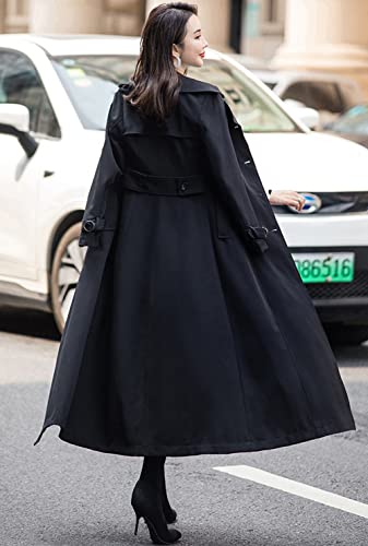chouyatou Women's Fall Dressy Office Double Breasted Maxi Long Trench Coat Overcoat2