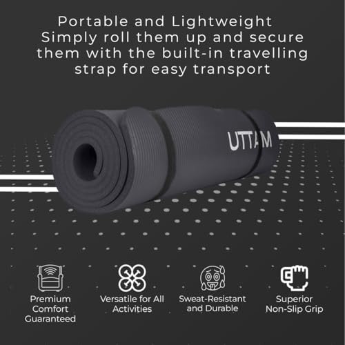 ZANGCO Yoga Mat - Multi-Purpose Extra Thick NBR Foam Exercise Mats, Suitable for Stretching, Pilates, Resistance Workout & Therapy, Home & Gym Equipment Accessory for Men Women Kids- 183X60CM - Image 4