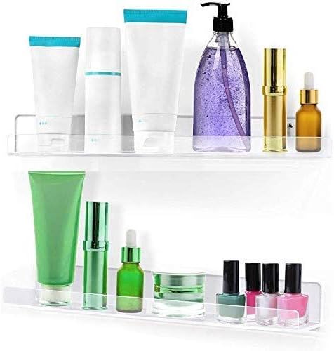 VASGOR 15" x 6” Acrylic Floating Bookshelf (4 Pcs), 5mm Thick Crystal Clear Wall Ledge Shelf . Wall Mounted Shelves for Books, Pictures, Phones, Small Toy Storage