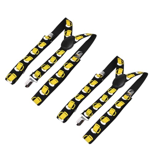 Veemoon 2Pcs Beer Printing Suspenders Strap Wide Shoulder Girdle for Parties Birthdays Daily Wear Comfortable and Durable Design
