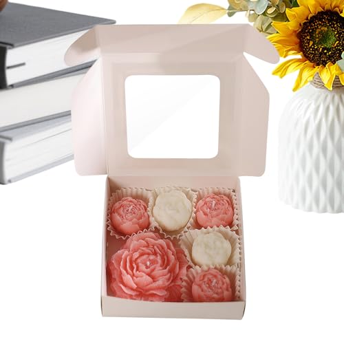 Bougies Parfumées - 6 Bougies En De Soja Parfum Pivoine Rose Longue Durée | En Soja Parfumées Décoration De Table | Pour Femme Épouse Anniversaire Mariage Fête Des Mères