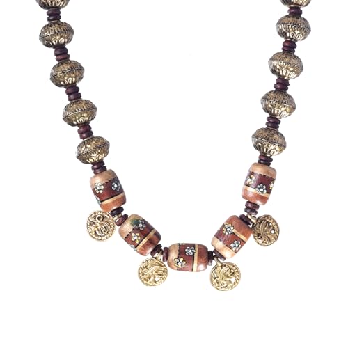 Image of AAKRITI ART CREATIONS Royal Empress Handcrafted Tribal Dhokra Necklace & Choker Collection | Queen-Inspired Artisan Brass Statement Jewelry | Ethnic, Regal & Elegant Necklaces for Women