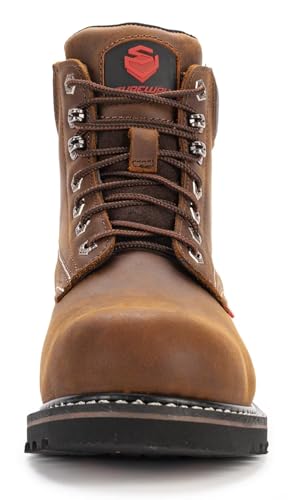 SUREWAY 6” Mens Heavy Duty Steel Toe Work Boots for Men,Goodyear Welt,Extremely Comfortable Durable Proved,Superior Oil/Slip Resistant,Thicker Full Grain Leather,Wedge Sole,Steel Toe Work Boots/Shoes2