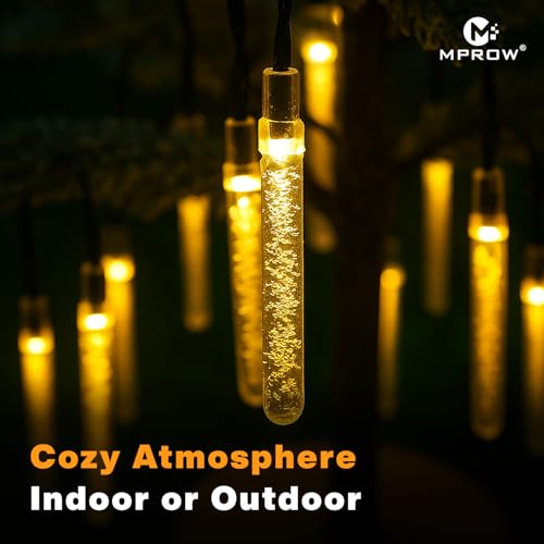 Image of MPROW Water Drop LED String Lights, 14 Warm White Fairy Lights, Plug-in Decorative Lights for Indoor Outdoor (Crystal Stick Warm White, 3m, 14)