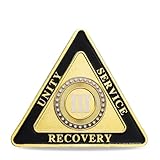 Triangle Glimmer Amber Dream Sobriety Coin | Celebrating Recovery and Personal Growth with AA Medallions | Ideal Sobriety Gift for Men and Women（3 Year）
