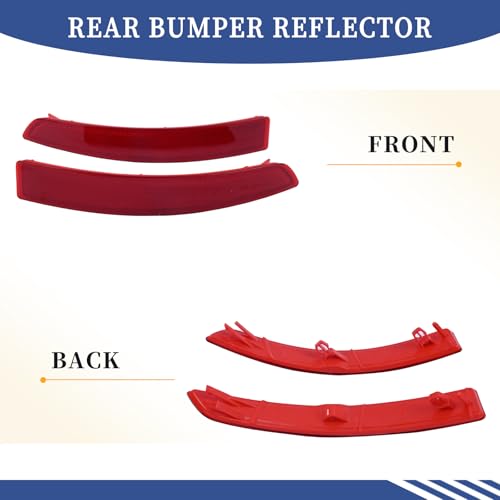 Image of Left & Right Side Set of 2 Rear Bumper Reflector 5C6945105B Compatible with VW Jetta 2015-2018 Replace VW1184104 5C6945106B VW1185104