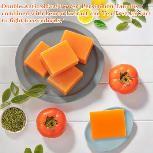 Image of 5 PCS Persimmon Soap Bar for Body Odor Control, Deodorant Body Bar Soap
