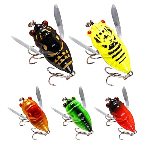 Generic Cicada Fishing Lure, 5pcs Fishing Cicada Bait, LifeLike 3D...