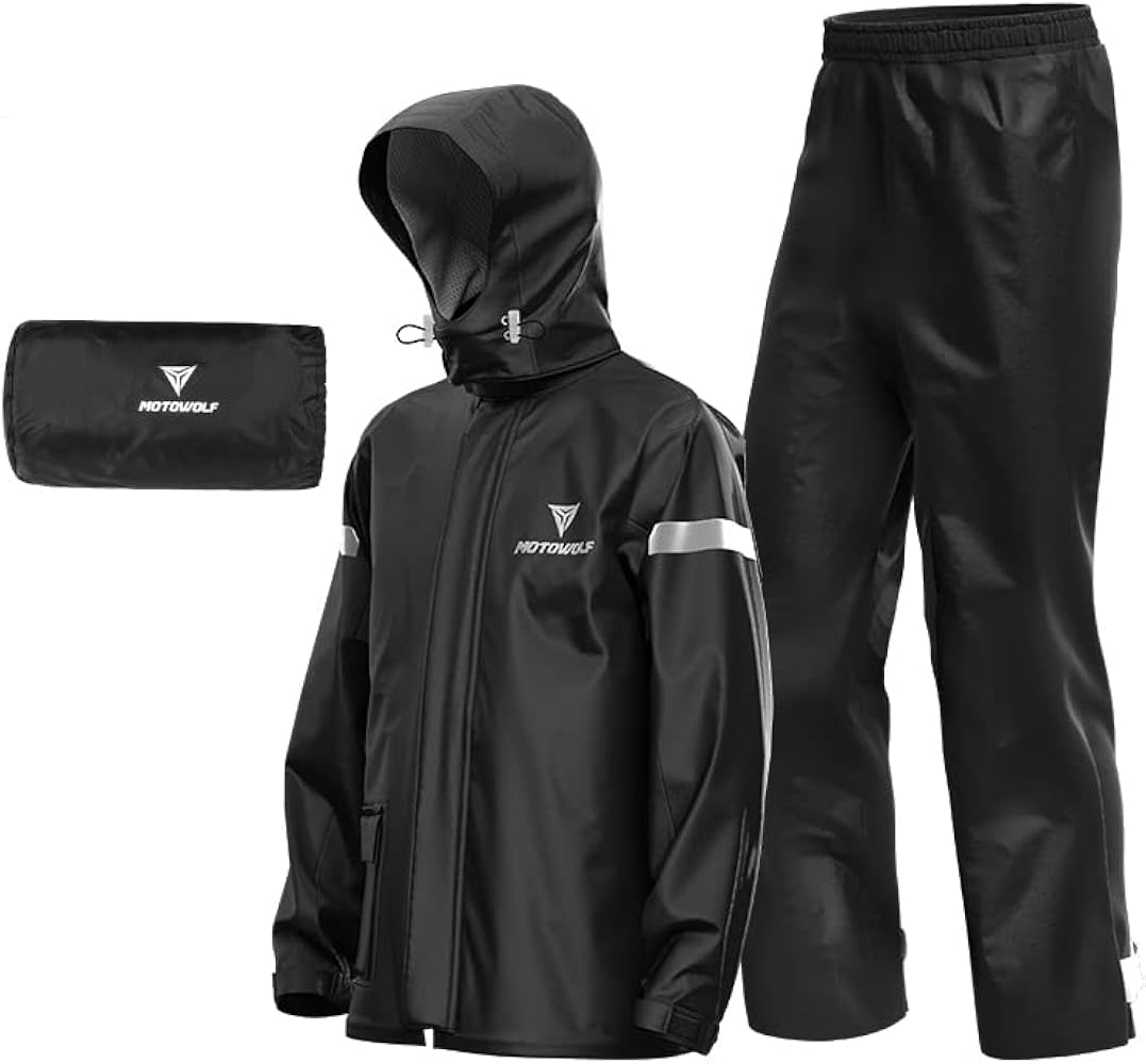 V12　高耐水圧 レインジャケット　パンツ Amazon | [Motowolf] バイク用 バイク レインウェア レインジャケット