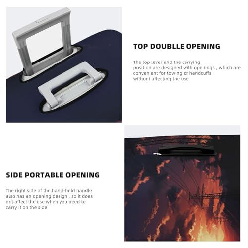 Travel Luggage Cover Fashion Suitcase Protector Dusk Scenery Spandex Baggage Covers Washable Suitcase Covers Anti-Scratch Luggage Cover Protectors Fits 18-32 Inch Suitcases X-Large4