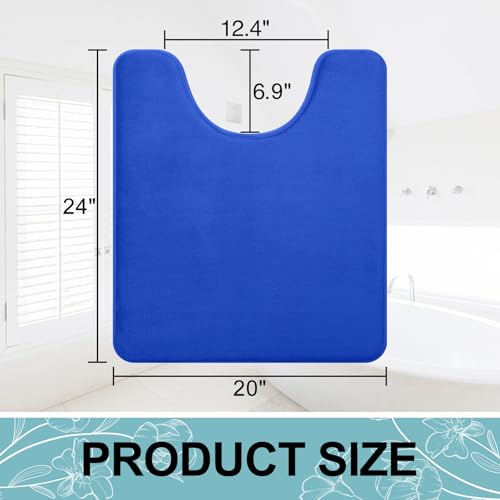 Smiry Memory Foam Toilet Rugs U-Shaped 24x20, Extra Soft Absorbent Non-Slip Contour Bathroom Rugs, Machine Washable Bath Mats for Toilet, Royal Blue by Smiry - Image 6