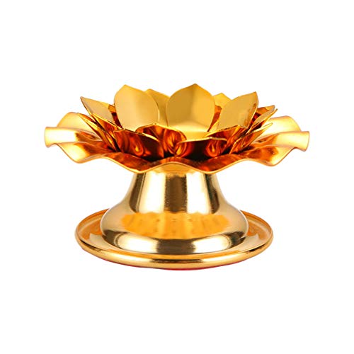 Brass Candlestick Holders Desk Decor Ghee Lamp Candle Holder Butter Lamp Holder Brass Tea Light Holder Copper Tibetan Oil Lamp Altar Supplies Golden Desk Decorations