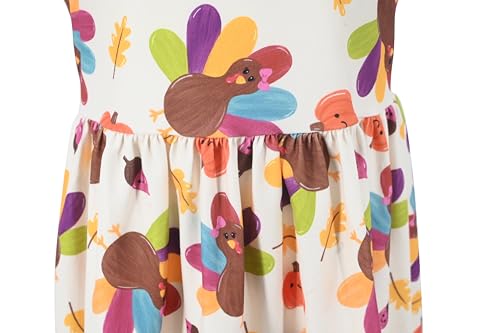 Image of Unique Baby Girls' Short Sleeve Everyday Printed Dresses for Kid and Toddler, Sizes 2T-12Y
