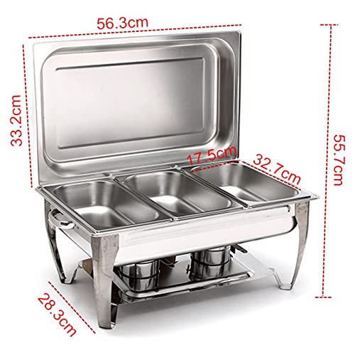 Juego De Recipientes para Servir Buffet con Calentador De Alimentos De Acero Inoxidable, Cenas, Fiestas Y Bodas.