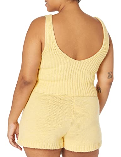 Image of The Drop Womens Sylvie Cotton Blend V-Neck Cropped Sweater Tank