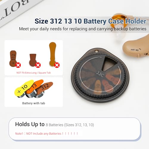 Image of Rotatable LR41 Size 312 Hearing Aid Battery Case,Slim Portable Hearing Aid Batteries Case for 8x Size312 A312 P312 312A PR41 P13 P10 Zinc-Air LR41 AG3 Battery Carry Holder with Keychain(NO Batteries)