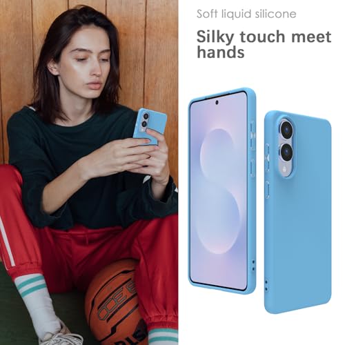 Image of YATWIN Silicone Case for Samsung Galaxy S25 FE 4G, Soft-Touch, Shockproof, DustProof, Antiskid Phone Cover for Samsung Galaxy S25 FE - Sky Blue