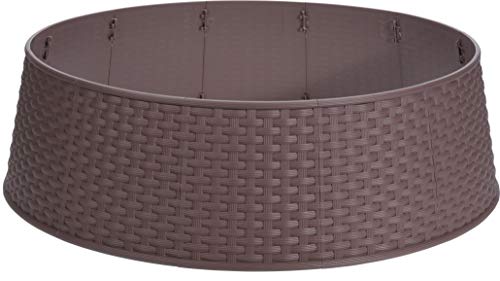 Home & Styling Copertura del basamento della gonna dell'albero di Natale 65cm di disegno del rattan di plastica
