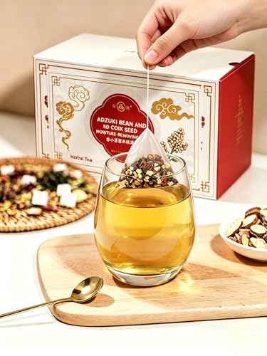 Red Bean Coix Seed Tea Orange Peel Tea China Job’s Tears Tea Bags Red Bean Coix Seed Poria Tea Bags Hot or Iced No Caffeine Plant-Based Botanical Beverage 红豆薏米茶 祛湿茶 - image 2