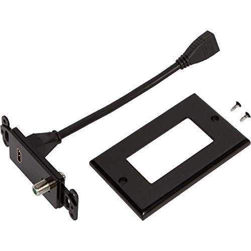Buyer's Point Hdmi Pigtail 3Ghz Coax Wall Plate [Ul Listed] Hdmi For 4K 60Hz, Work For Home Theater,Hdtv And More (Black) #TOP4