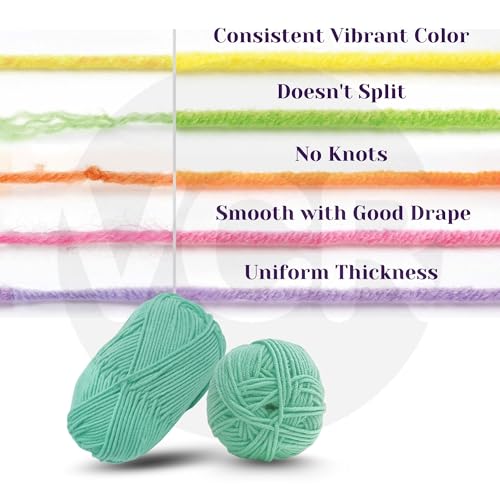 Image of VCR Sea Green Yarn, 100 Grams Hank, 190 Meters Length, Acrylic Ball for Crochet and Knitting, Soft Crosia Threads, Pack of 1 Yarn, Suitable for DIY Crafts