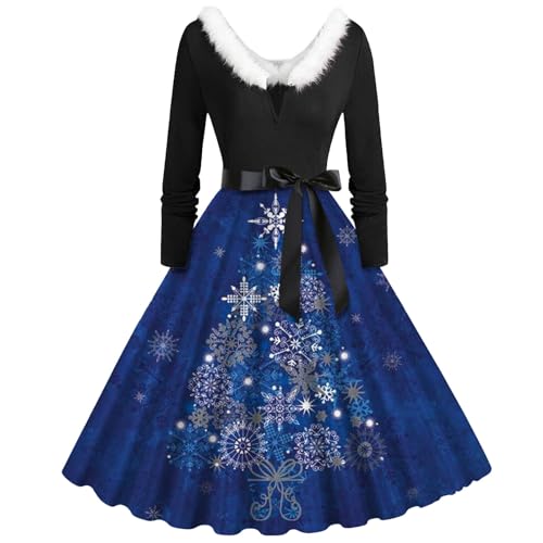Robe de Cocktail Noël Col V Élégante au Style Vintage Années 50