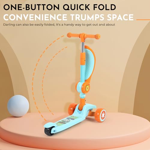Image of 3-in-1 Convertible & Foldable Kids Kick Scooter for 3-14 Years Old Kids with 4 Level Height Adjustable Handle | LED PU Flashing Wheels | Light & Music Deck with Brake | Weight Capacity 100 kg