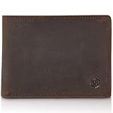 VAN BEEKEN - Herren RFID-Portemonnaie aus Leder - Geldbörse mit herausnehmbarem Kartenhalter - Grau - 12,4 x 9,4 cm