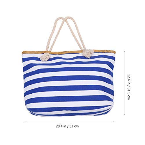 BESPORTBLE Bolsa feminina listrada com estampa de lona, bolsa de mão, bolsa de compras, bolsa de pra