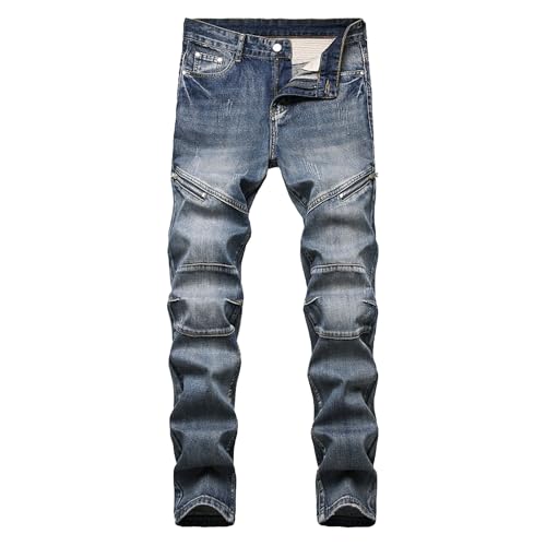 Jean motard homme coupe ajustée stretch avec taille flexible