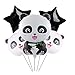 5 PCS Panda Foil Balloons with Black Star for Kids Panda Themed Party Children Birthday Party Baby Shower Wedding Party Decorations