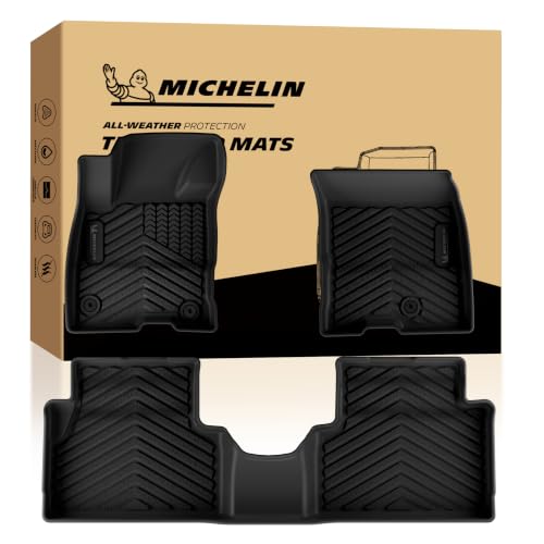 Image of Michelin Vehicle Mats for 2022-2026 Ford Maverick Hybrid (3 Piece) | Not Fit Gasoline, Custom Fit, Non-Slip, All-Weather TPE Liner, Premier Series 1st & 2nd Row