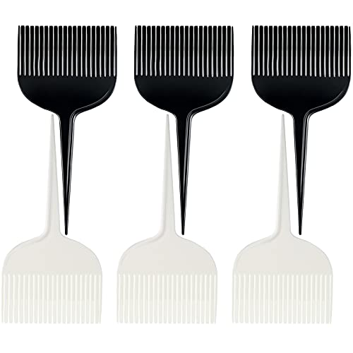 6 Pieces Weaving Foiling Hair Comb Hair Dyeing Comb Styling Teasing Hair Comb Weaving Sectioning Foiling Comb Hair Coloring Brush Tinting Brush for Women Hair Salon Hair Dye