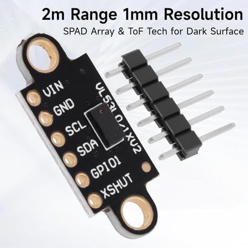 5 Pcs VL53L0X Lidar Sensor 2m Range High Precision Single-Point Distance Sensor Compact Lightweight ToF Module with I2C Interface for Arduino Raspberry Pi Robot IoT Projects Smart Homes GY-VL53L0XV2 - Image 3