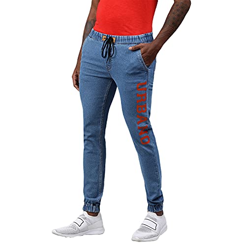 Image of Urbano Fashion Men's Printed Jogger Jeans Slim Fit Stretch