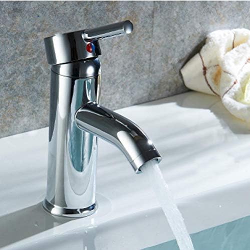 Robinet de lavabo chromé de haute qualité avec mitigeur eau chaude et froide