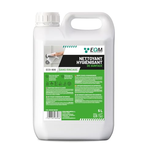 EQM SOLUCIONES QUÍMICAS | ECO-906 | 5 L | Nettoyant Désinfectant Multi-usage | Sans eau de Javel,...