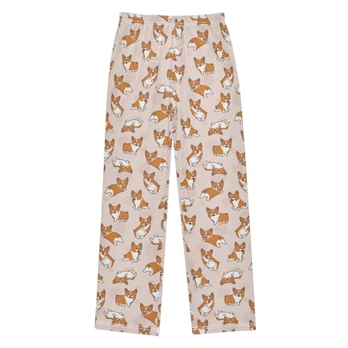 Corgis Have Fun Boys Long Pants Soft Trousers Elastic Waist Kids Lounge Bottoms with Pockets S-XL