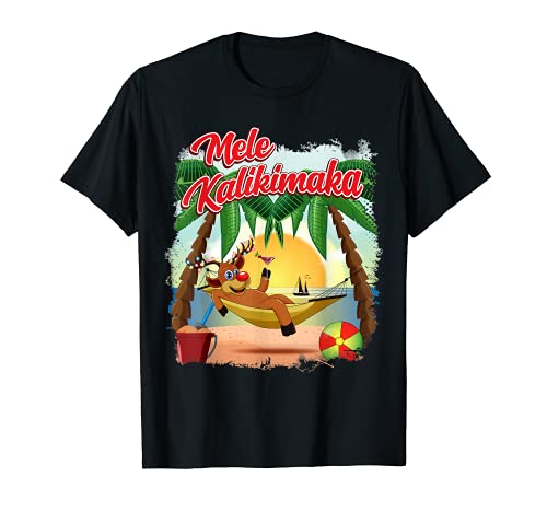 Christmas In July Hawaiian Kids Mele Kalikimaka Reindeer Boy Camiseta