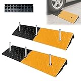 YUZINO Lot de 2 rampes de seuil pour portes, rampe de trottoir en caoutchouc de 5,1 cm - 1...