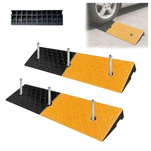 YUZINO 2Pcs Threshold Ramps for Doorways, 2" Rise Rubber Kerb Ramp 100x25x5cm Heavy Duty Kerb Ramps for Cars with 6 Bolts, Non-Slip Ramps for Mobility Scooters Car Bike Motorcycle Scooter Wheelchair