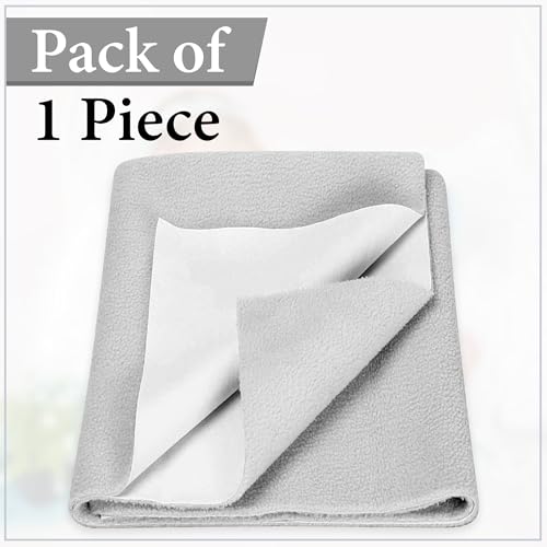 Image of GLUN Quick Dry Absorbent Baby Bed Sheet for Mattress Protector, Pack of 1 Baby Gray Bed Sheet, Size 70x100cm, Waterproof, Quick Drying Material, Anti-Itching Cloth