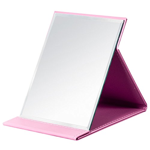 Espejo de maquillaje portátil JOLY de cuero PU plegable miniatura 1