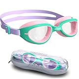 COPOZZ Kids Swim Goggles | Anti-Fog & HD | Comfy 3D Fit | Durable Unisex-Child Swimming Goggles for Boys & Girls Ages 3-14