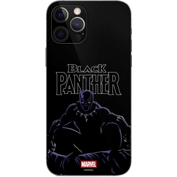 Skinit Decal Phone Skin Compatible with iPhone 12 Pro - Officially Licensed Marvel Black Panther Night Time Watch Design