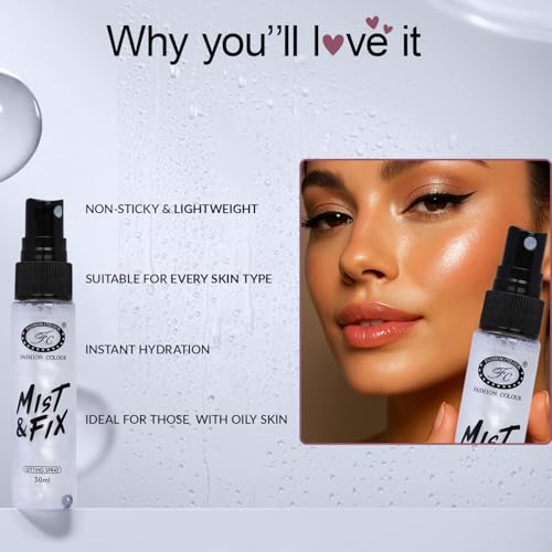 Image of Fashion Colour Mist & FIX Setting Spray | Setting Spray For Makeup Long Lasting | Illuminating & Hydrating Makeup Fixing Spray | Makeup Fixing Spray For Long-Lasting Makeup | (MF10A, 30ml)
