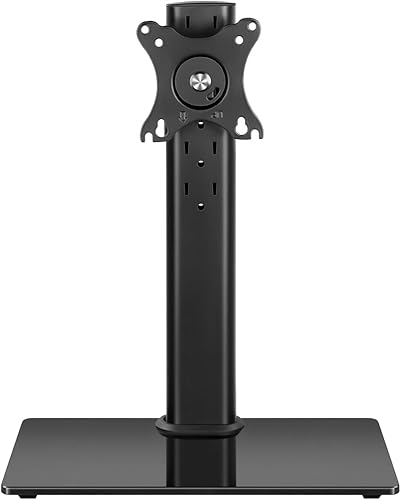 FURWOO Soporte de TV individual para monitor de computadora, ajuste de altura de cinco engranajes 3.150x3.150 in, 3.740x3.740 in, carga 77lbs