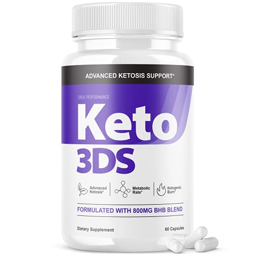 3DS Keto Weight Loss Pills para Bajar de Peso Pastillas, Keto 3D Keto3DS Advanced 800mg Fat Shark Burn Ketogenic BHB Ketones Powerful Reviews Bottle 800 mg (60 Capsules)